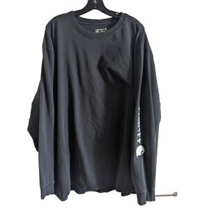 Carhartt T-Shirt Mens 2XLT Original‎ Fit Black Long Sleeve Pocket K126 Outdoor